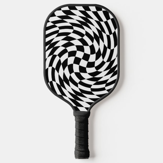 Raquette De Pickleball Tableau de contrôle Wavy noir et blanc (Recto)