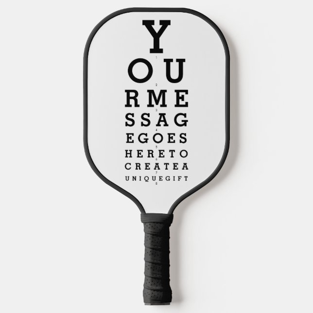 Raquette De Pickleball Tableau d'opticien Message personnalisé (Recto)