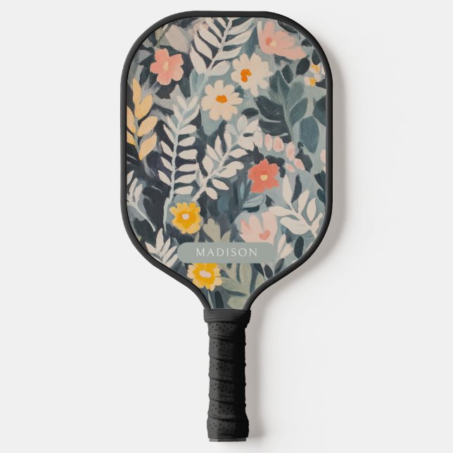 Raquette De Pickleball Tableau Floral Personnalisé Moderne (Recto)