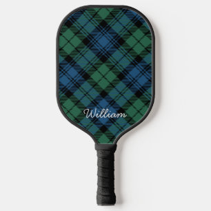 Raquette De Pickleball Tartan Clan Campbell Plaid Blue Green Rustic