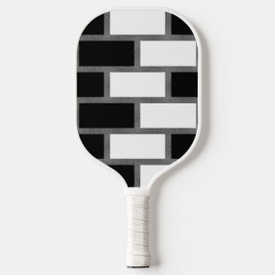 Raquette De Pickleball Tartan noir et blanc Sillitoe À damiers Motif