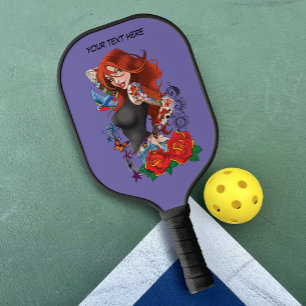 Raquette De Pickleball Tatouages de femme rousse