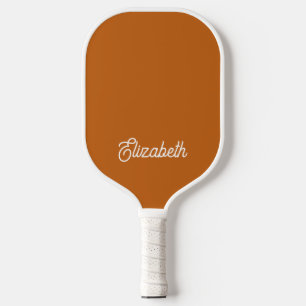Raquette De Pickleball Teracotta féminine moderne Script Nom personnalisé