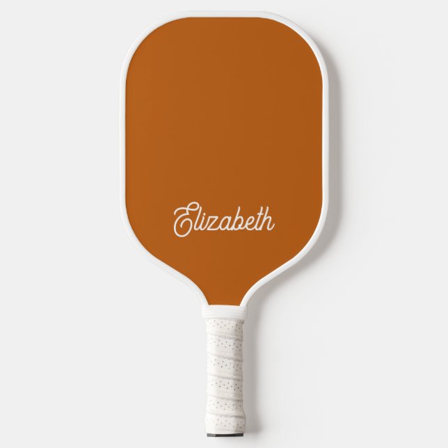 Raquette De Pickleball Teracotta féminine moderne Script Nom personnalisé (Recto)