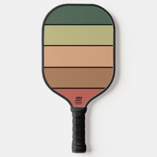 Raquette De Pickleball Terracotta Brown Vert Noir sur papier aquarelle