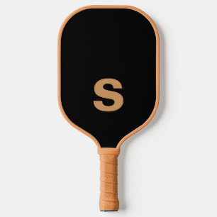 Raquette De Pickleball Terracotta Et Noir Monogramme moderne