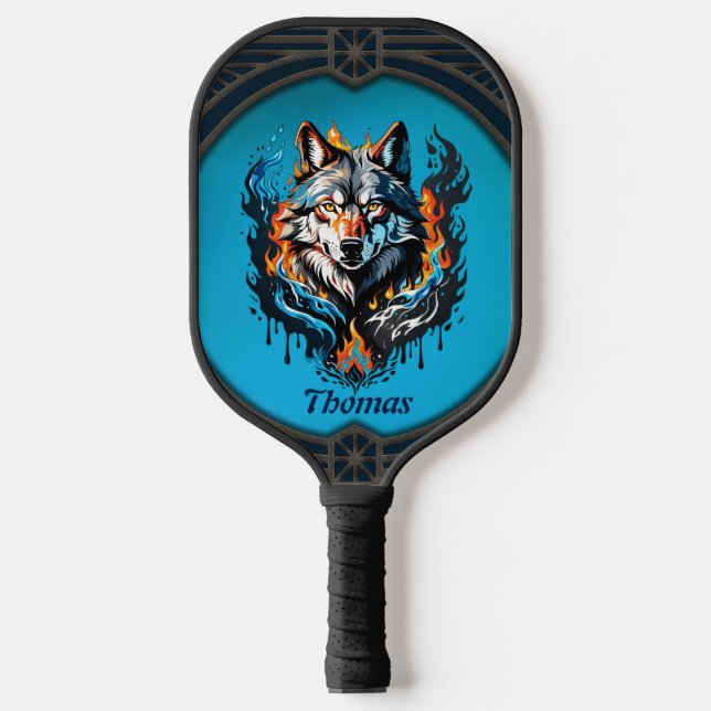 Raquette De Pickleball Tête de loup majestueux (Recto)