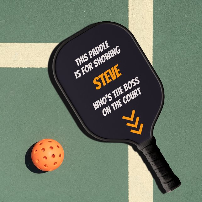 Raquette De Pickleball Texte personnalisé amusant Noir personnalisé (Créateur téléchargé)