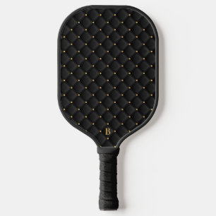Raquette De Pickleball texture carré noire mate Abstraite