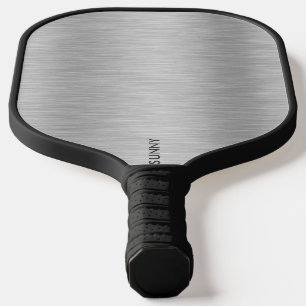 Raquette De Pickleball Texture métallique gris argent
