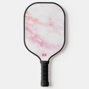 Raquette De Pickleball Texture personnalisée en marbre rose pâle