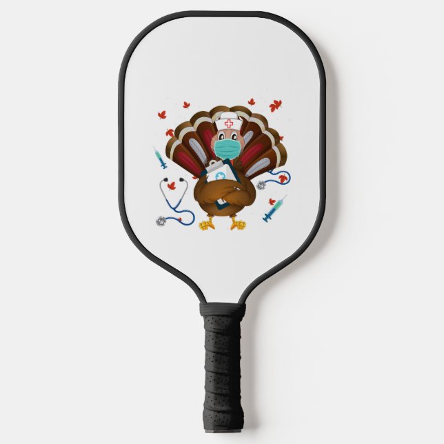 Raquette De Pickleball Thanksgiving Scrub Tops Femmes Turquie Nurda Holid (Recto)