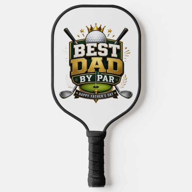 Raquette De Pickleball Thème « Meilleur papa au par » (Recto)