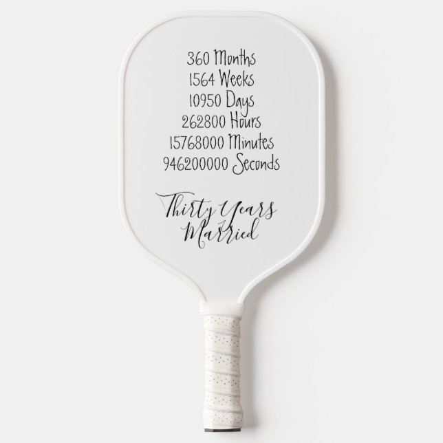 Raquette De Pickleball Thirty years Anniversary 30th wedding fun game (Recto)