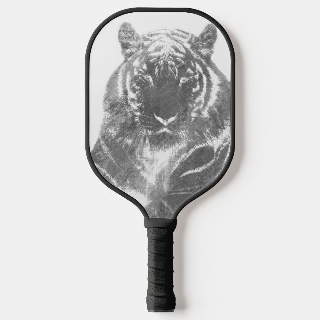 Raquette De Pickleball Tigre noir et blanc (Recto)