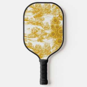Raquette De Pickleball Toile de campagne vintage jaune tournesol (7)