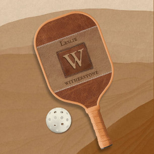 Raquette De Pickleball Tonalité Cuir Toné Horizontal Tan Chestnut Brown