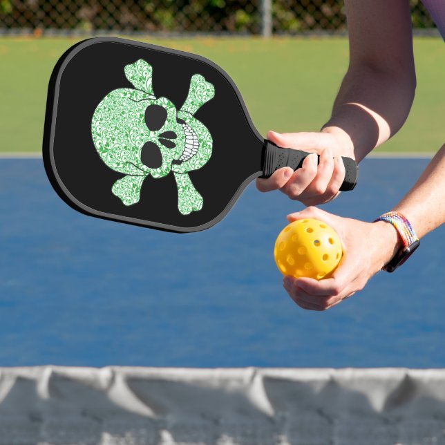Raquette De Pickleball Tourbillon Vert Irlande Crâne et os croisés (Insitu)
