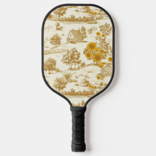 Raquette De Pickleball Tournesol Campagne Vintage Toile Jaune (3)
