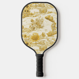 Raquette De Pickleball Tournesol Campagne Vintage Toile Jaune (5)