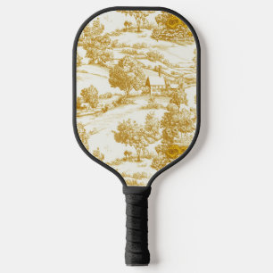 Raquette De Pickleball Tournesol Campagne Vintage Toile Jaune (6)