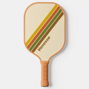 Raquette De Pickleball Trèfle rayé de lever de soleil avec nom