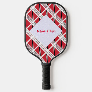 Raquette De Pickleball Trinité-et-Tobago Drapeau Carrelé Rouge Personnali