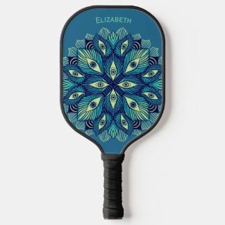 Raquette De Pickleball Trippy Psychedelic Eyes Floral Surreal Art
