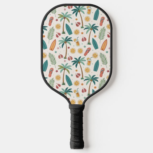 Raquette De Pickleball Tropical Summer Beach Pattern (1) (Recto)