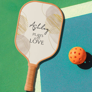 Raquette De Pickleball Tu joues avec amour, Lettres sur beige