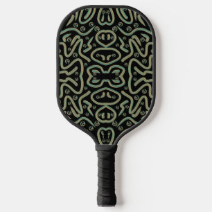 Raquette De Pickleball Tubing scintillant abstrait avec des couleurs vert