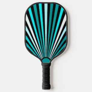 Raquette De Pickleball Turquoise Blanc Rayures blanches noires