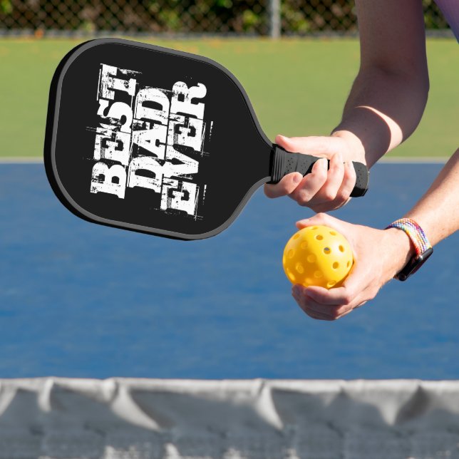 Raquette De Pickleball Typographie du meilleur père noir robuste (Insitu)