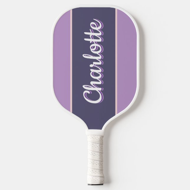 Raquette De Pickleball Typographie rétro personnalisée Lilac violet (Recto)