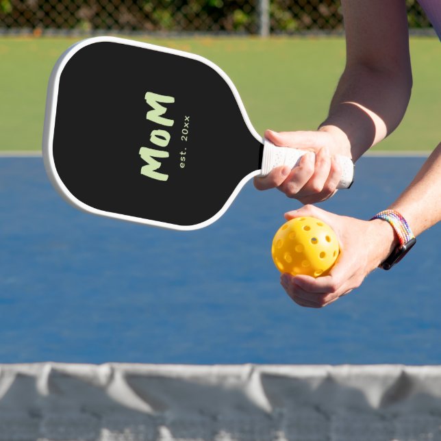 Raquette De Pickleball Typographie Vert Menthe pour Maman Moderne (Insitu)