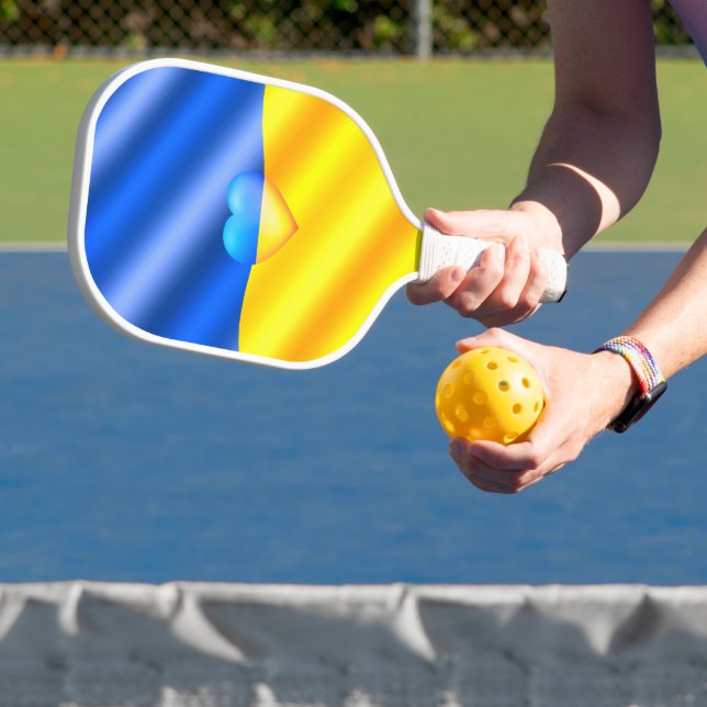 Raquette De Pickleball Ukraine Drapeau Pickleball Paddle Coeur - Liberté (Insitu)