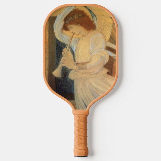 Raquette De Pickleball Un ange joue à Flageolet par Burne Jones (Recto)