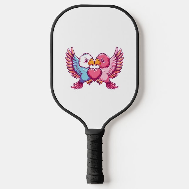 Raquette De Pickleball Un couple d'aigle amoureux de la Saint Valentin (Recto)