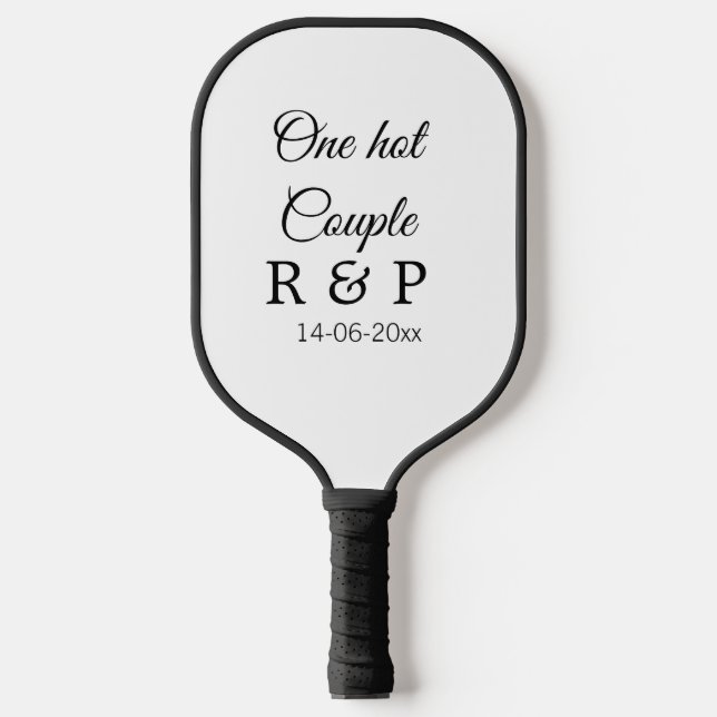Raquette De Pickleball Une lettre initiale de nom de couple chaud date te (Recto)