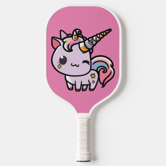 Raquette De Pickleball Une mignonne licorne kawaii (Recto)