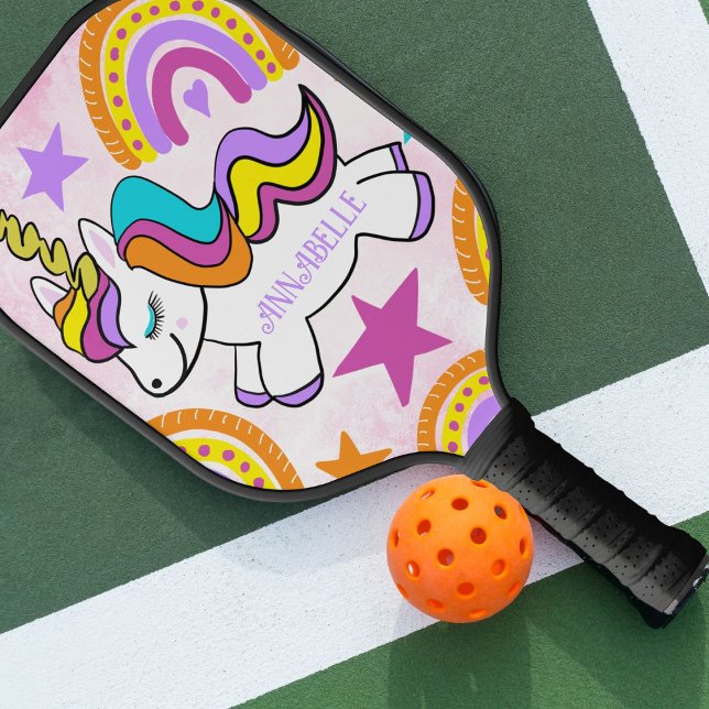Raquette De Pickleball Unicorne Rainbows personnalisée (Créateur téléchargé)