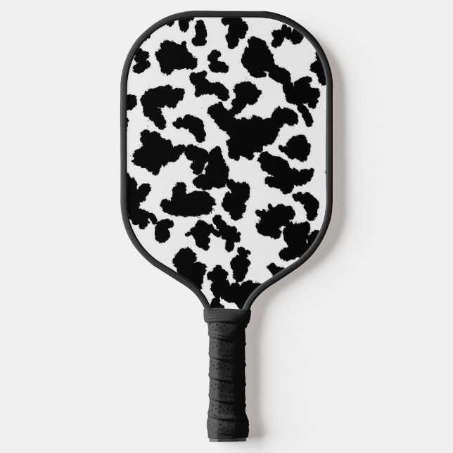 Raquette De Pickleball Vache Noire Et Blanche Cacher Motif De Fourrure (Recto)