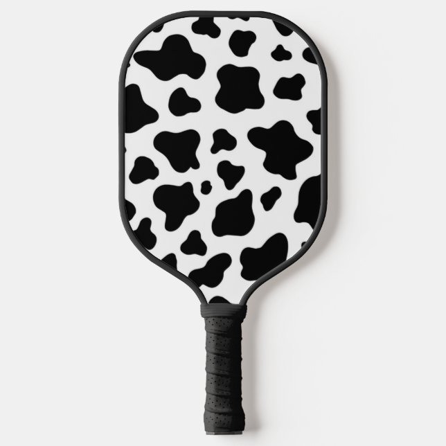 Raquette De Pickleball Vache rustique noire et blanche (Recto)