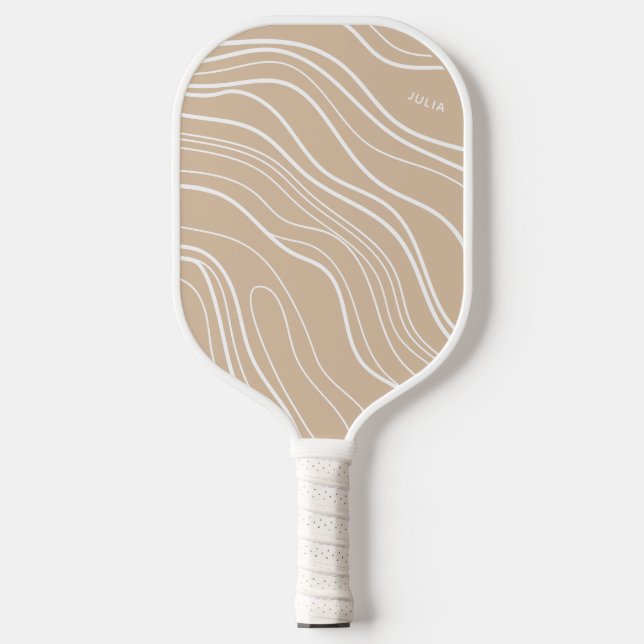 Raquette De Pickleball Vague de sable neutre moderne personnalisée (Recto)