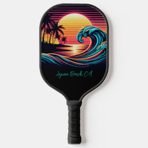 Raquette De Pickleball Vague de Surf rétro Sunset