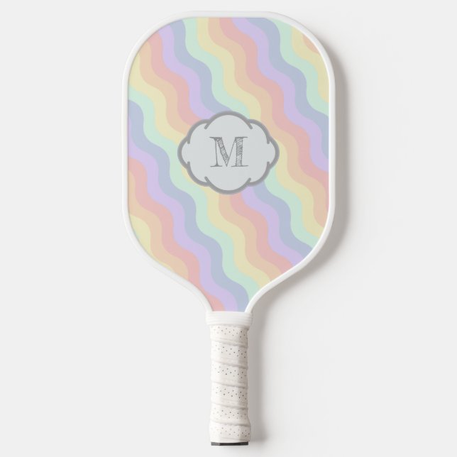 Raquette De Pickleball Vagues arc-en-ciel pastel (Recto)