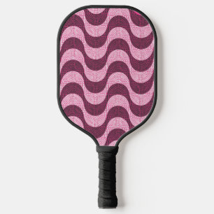 Raquette De Pickleball vagues portugaises en pavé rose moderne
