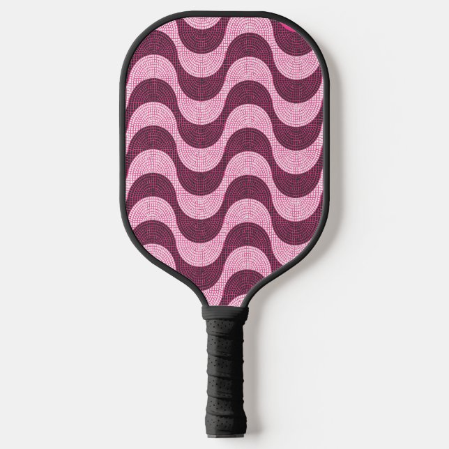 Raquette De Pickleball vagues portugaises en pavé rose moderne (Recto)