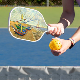 Raquette De Pickleball Van Gogh Bateaux de pêche sur la plage à Saintes-M