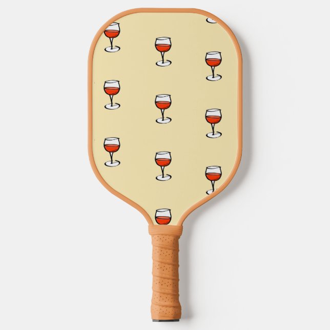 Raquette De Pickleball Verre de vin sur orange (Recto)